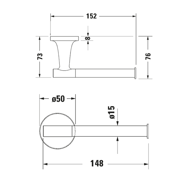 Duravit Starck T Tuvalet Kağıtlığı Açık Mat Siyah teknik fotoğraf