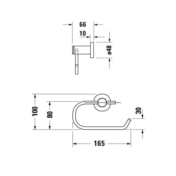 Duravit D-Code Tuvalet Kağıtlığı teknik görsel