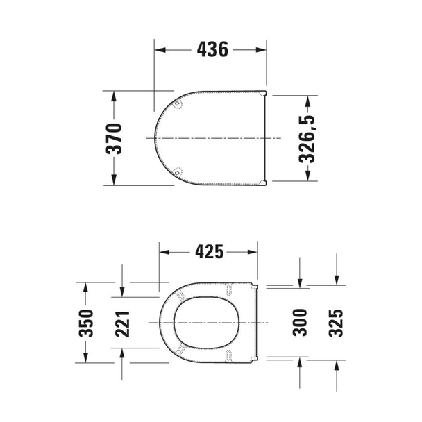 Duravit Starck 3 Klozet Kapağı teknik 1