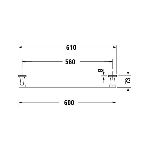 Duravit Starck T Uzun Havluluk 600 mm teknik