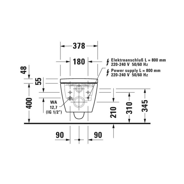 Duravit SensoWash Starck F Akıllı Klozet Seti Teknik-3