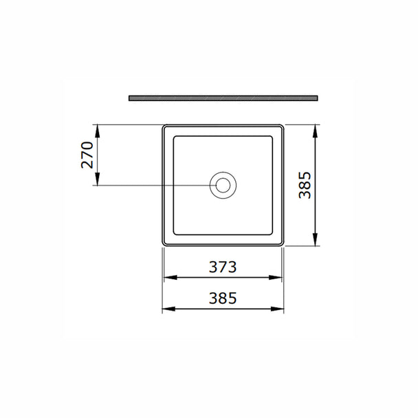 Bocchi Sottile Slim Line Kare Mat Gri Tezgah Üstü Lavabo 38 cm