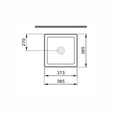 Bocchi Sottile Slim Line Kare Mat Gri Tezgah Üstü Lavabo 38 cm