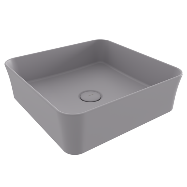Bocchi Sottile Slim Line Kare Mat Gri Tezgah Üstü Lavabo 38 cm
