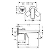 Hansgrohe Rebris E Ankastre Lavabo Bataryası 200mm Krom (İç Set Dahil)