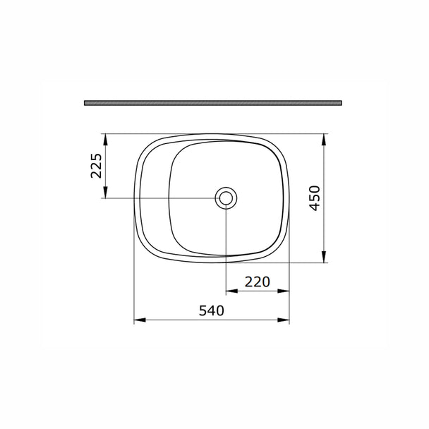 Bocchi Fenice Çanak Lavabo 54 cm - Batarya Deliksiz Parlak Beyaz