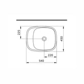 Bocchi Fenice Çanak Lavabo 54 cm - Batarya Deliksiz Parlak Beyaz