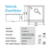 Crauf Stella 65 x 44 Cm Tezgah Altı Eviye