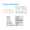 Crauf Poli 86 x 51 Cm Tezgah Altı Eviye