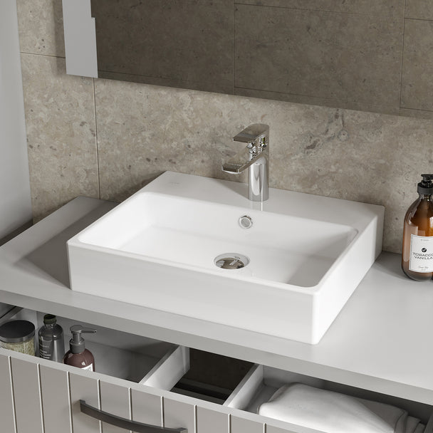 Creavit Next 40 x 50 cm Setüstü Düz Kare Lavabo