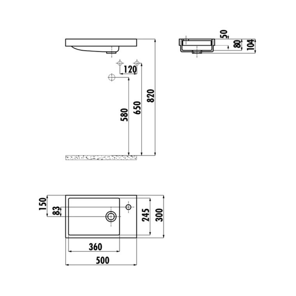 Creavit Elmas 30 x 50 cm Lavabo