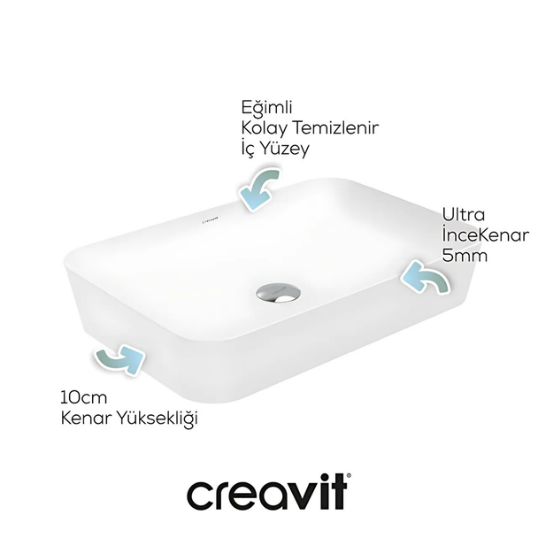 Creavit Ultra Beyaz Lavabo 60 cm
