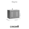 Creavit Kayra 80 cm Takım Mat Gri (KY0080.01+KY4001.01+KY1030.01)