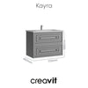 Creavit Kayra 80 cm Takım Mat Gri Çekmeceli (KY0080.42+KY4001.01+KY1030.01)