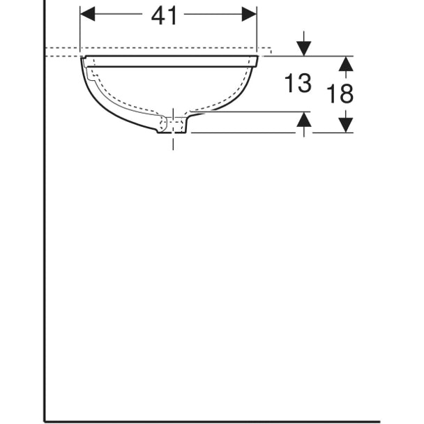 Geberit VariForm Tezgah Altı Dikdörtgen Lavabo Taşma Delikli
