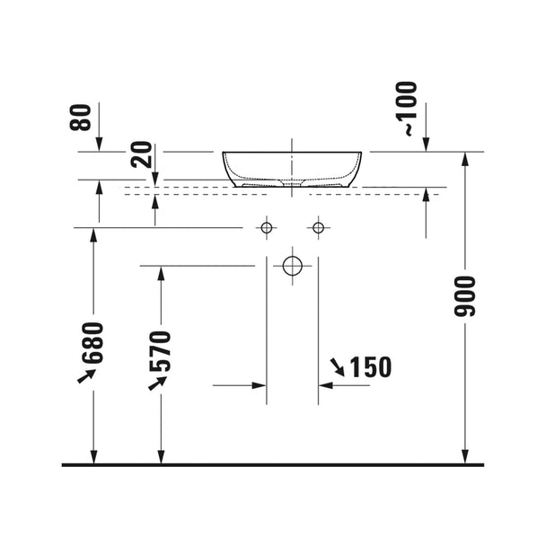 Duravit Sivida DuroCast Kare Çanak Lavabo 40 Cm Mat Beyaz - Mat Gri