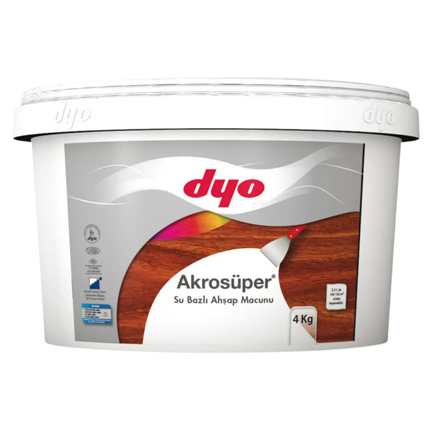 Dyo Akrosüper Su Bazlı Ahşap Macunu 4 kg