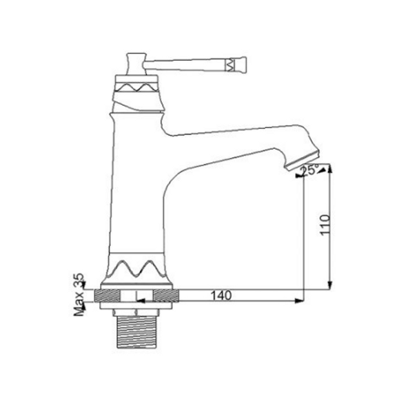 Newarc Pera Lavabo Bataryası Altın
