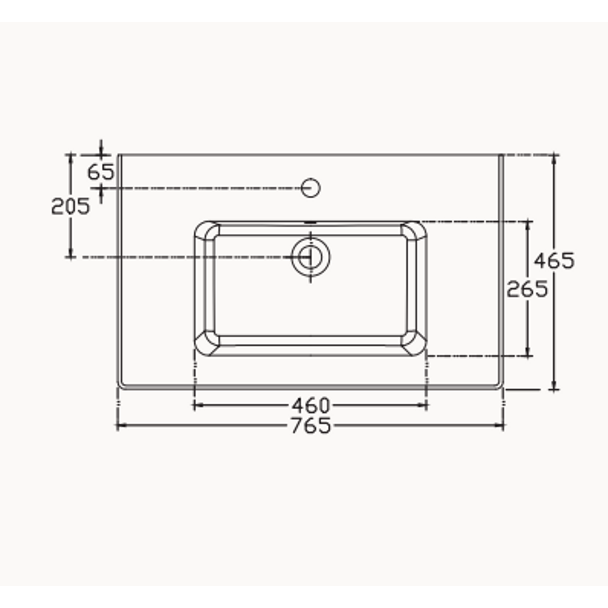 Isvea SistemaT 76 cm Flat Lavabo