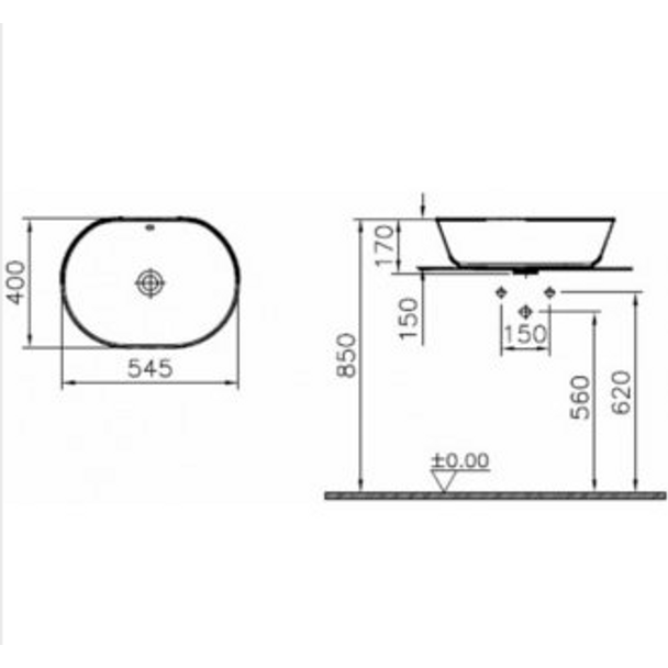 Vitra Geo Çanak Lavabo 55 cm