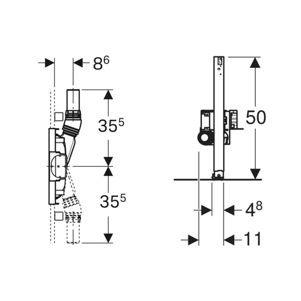 Geberit Duvar Süzgeci Duofix 65 mm Yükseklik