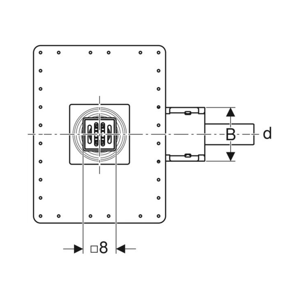 Geberit Yer Süzgeci Sifon Seti 8 x 8 min. 90 mm Yükseklik