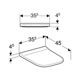 Geberit Smyle Square Slim Klozet Kapağı Yavaş Kapanır