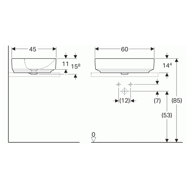 Geberit VariForm Çanak Lavabo Oval 60 cm