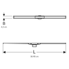 Geberit Cleanline20 Duş Kanalı Kapağı 30-90 cm Krom + 65 mm Alt Yapı