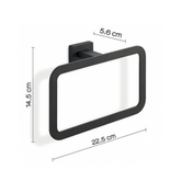 Gedy Atena Yuvarlak Havluluk 22,5 cm  Mat Siyah
