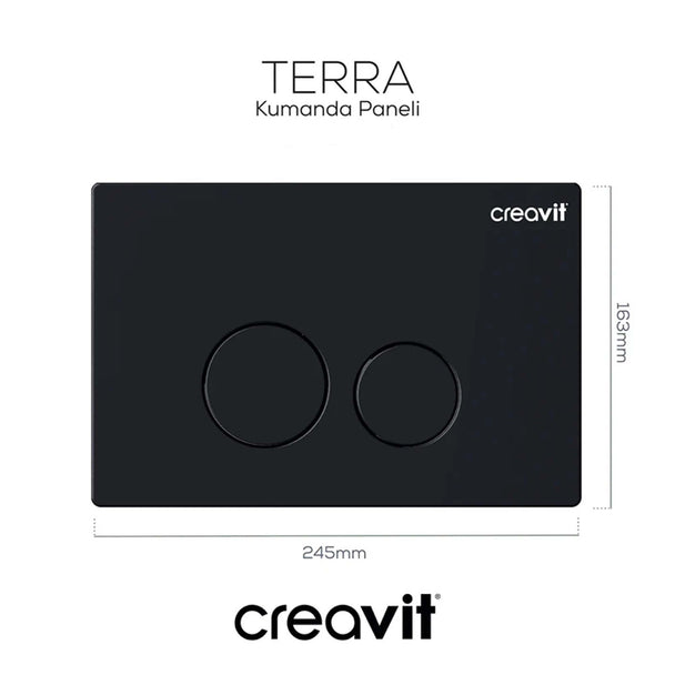 Creavit Terra Mat Siyah Kumanda Paneli