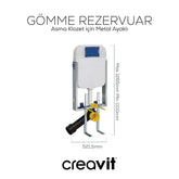 Creavit Gömme Rezervuar 3/6 L Metal Ayaklı