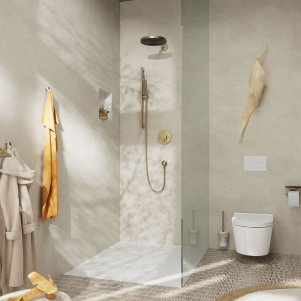 Hansgrohe Pulsify S 100 1 Jet Baton El Duşu Mat Bronz Ecosmart+