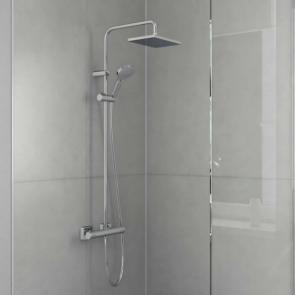 Hansgrohe Vernis Shape 230 1jet Krom Duş Kolonu Termostat ile