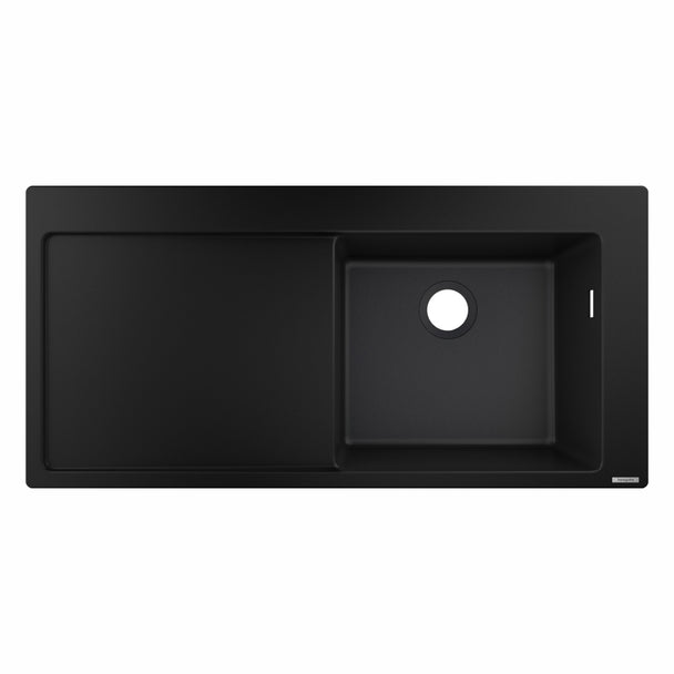 Hansgrohe S514-F450 Ankastre Granit Eviye 450 Sol Damlalık Grafit Siyahı
