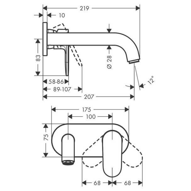 Hansgrohe Vernis Blend Ankastre Lavabo Bataryası 205 mm