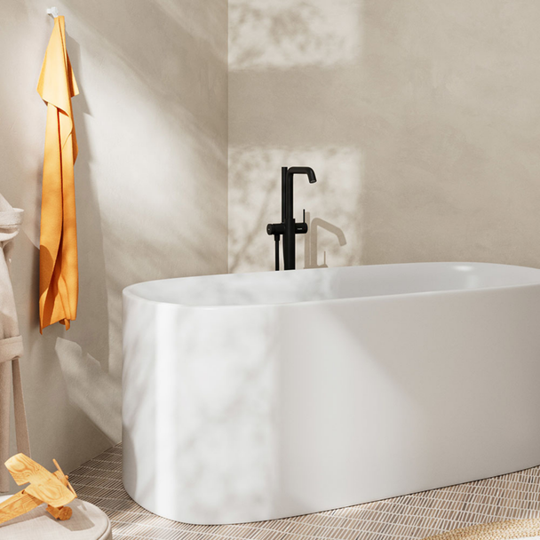 Hansgrohe Tecturis S Yerden Küvet Bataryası Satin Siyah