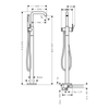 Hansgrohe Tecturis S Yerden Küvet Bataryası Satin Siyah