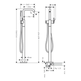 Hansgrohe Tecturis S Yerden Küvet Bataryası Satin Siyah