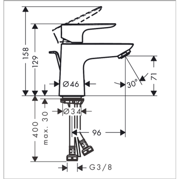 Hansgrohe Talis E Lavabo Bataryası 80