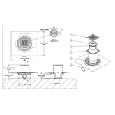 Hüppe MasterX Yalıtımlı Noktasal Su Gideri 10 x 10 cm Mat Yandan Çıkışlı