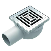 Hüppe MasterX Yalıtımsız Noktasal Su Gideri 10 x 10 cm Mat Yandan Çıkışlı