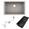 Hansgrohe S510-U660 Tezgah Altı Granit Eviye 660 Beton Grisi + Sifon Takımı + Eviye Süzgeci