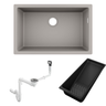 Hansgrohe S510-U660 Tezgah Altı Granit Eviye 660 Beton Grisi + Sifon Takımı + Eviye Süzgeci