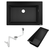 Hansgrohe S51 S510-F660 Ankastre Granit Eviye Grafit Siyahı + Sifon Takımı + Eviye Süzgeci