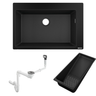 Hansgrohe S51 S510-F660 Ankastre Granit Eviye Grafit Siyahı + Sifon Takımı + Eviye Süzgeci