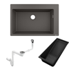 Hansgrohe S51 S510-F660 Ankastre Granit Eviye Taş Grisi + Sifon Takımı + Eviye Süzgeci