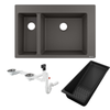 Hansgrohe S510-F635 Ankastre Granit Eviye 180/450 Taş Grisi + Sifon Takımı + Süzgeç