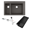 Hansgrohe S510-F635 Ankastre Granit Eviye 180/450 Taş Grisi + Sifon Takımı + Süzgeç