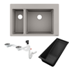 Hansgrohe S510-F635 Ankastre Granit Eviye 180/450 Beton Grisi + Sifon Takımı + Süzgeç